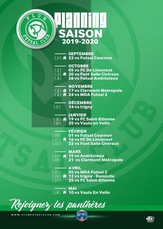 Calendrier Futsal PLCQ, oct. 2019 Calendrier Futsal PLCQ